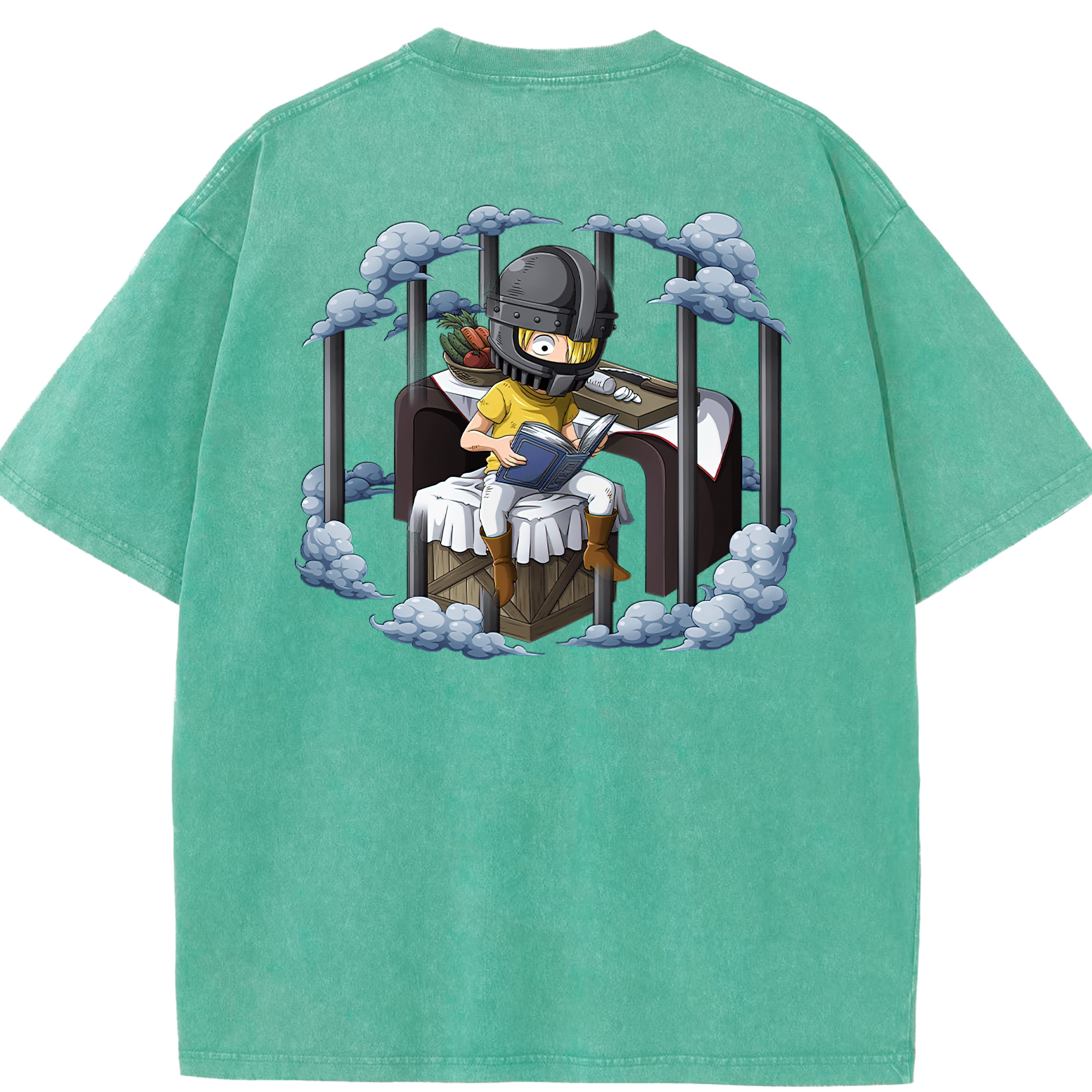 ワンピース サンジ ONE PIECE Sanji 綿100% ヴィンテージ風 半袖Tシャツ（背面プリント）
